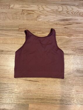 Ribbed Cropped Tank Top - Dusty Rose